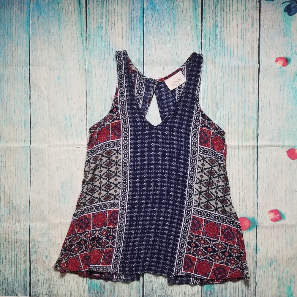 Lucy Love mixed print sleeveless top size …